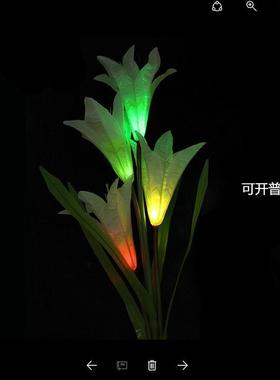 太阳能百合花灯供应 4LED白色百合花花灯紫色橙色LED花灯