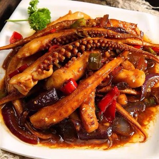 周伟食品脆口鱿鱼须冷冻章鱼须二本足烧烤铁板鱿鱼脚须免洗免燎烫