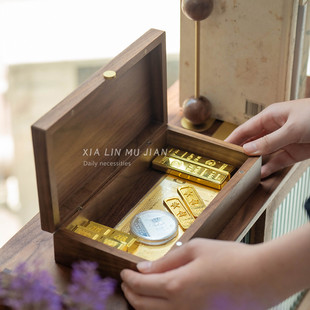 黑胡桃实木10g20克装金条专用收纳盒黄金首饰收纳盒子银元收藏盒