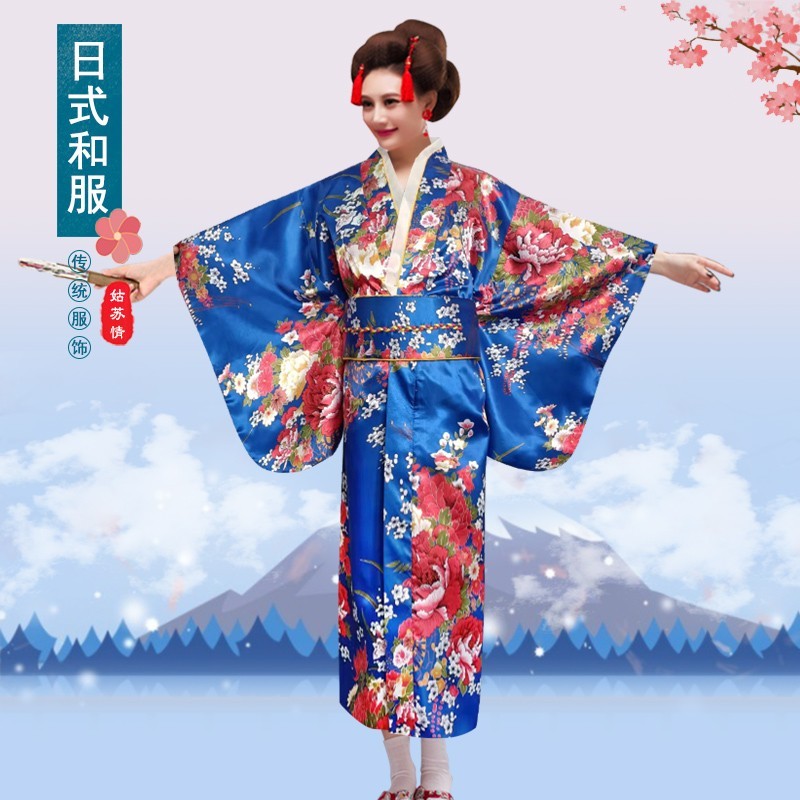 新品和服演出表演服传统武士服装浴衣睡袍服装舞蹈服