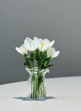 淄博手工琉璃小花朵仿真花束插花玻璃永生花礼物清新桌面装饰摆件