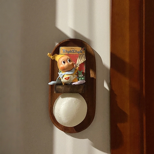 壁灯盲盒收纳展示架免打孔客厅卧室实木DIY中古灯壁灯摆件装饰画