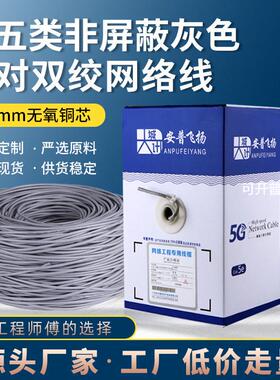 A500灰色  超5类网线 非屏蔽 UTP5E 双绞线 POE 足300m