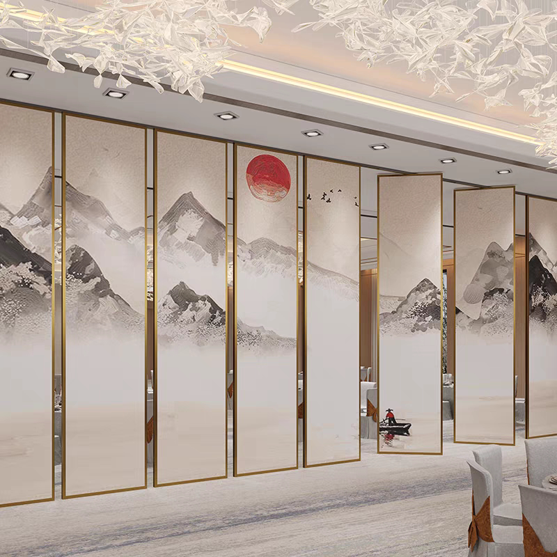 活动隔断墙餐厅包厢宴会厅酒店移动屏风会议室展厅折叠高隔断广州