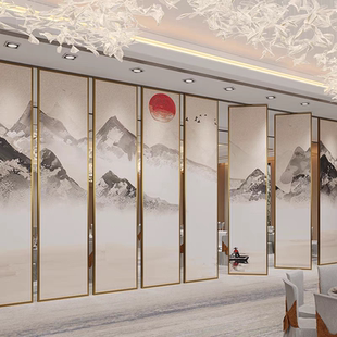 活动隔断墙餐厅包厢宴会厅酒店移动屏风会议室展厅折叠高隔断广州