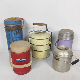 民俗老物件老式保温桶饭盒怀旧棒冰桶多层提盒复古装饰道具摆件