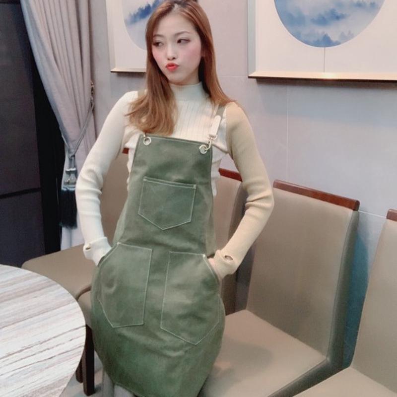 乐器店工具店蛋糕店理发工作真皮围裙交叉款定 制logo