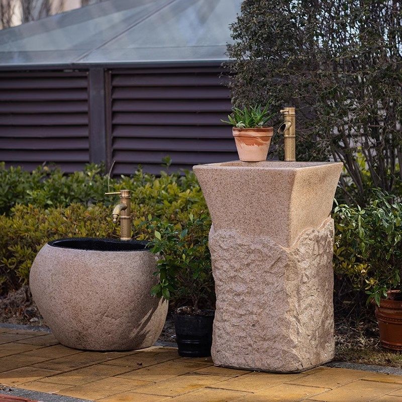 掬涵户外庭院洗手盆室外民宿院子洗手池立柱一体落地水池水槽摆件,家居饰品,落地摆件,淘宝优惠券,粉丝福利购,淘宝优惠卷