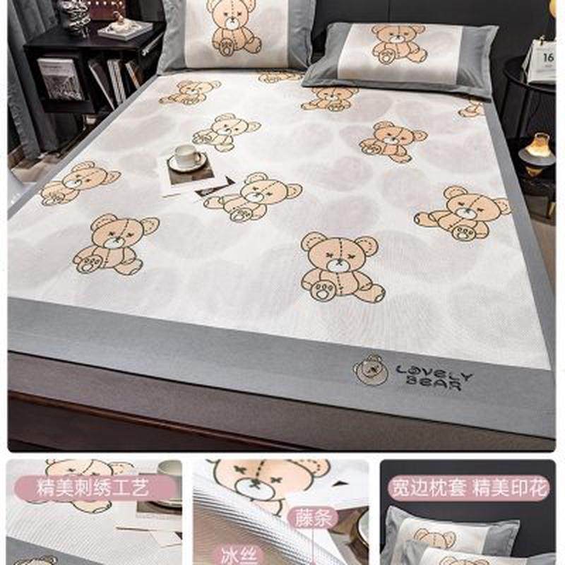 夏季冰丝凉席床笠款可水洗冰丝席三件套可折叠家用软席夏天藤席子,床上用品,冰丝席,淘宝优惠券,粉丝福利购,淘宝优惠卷