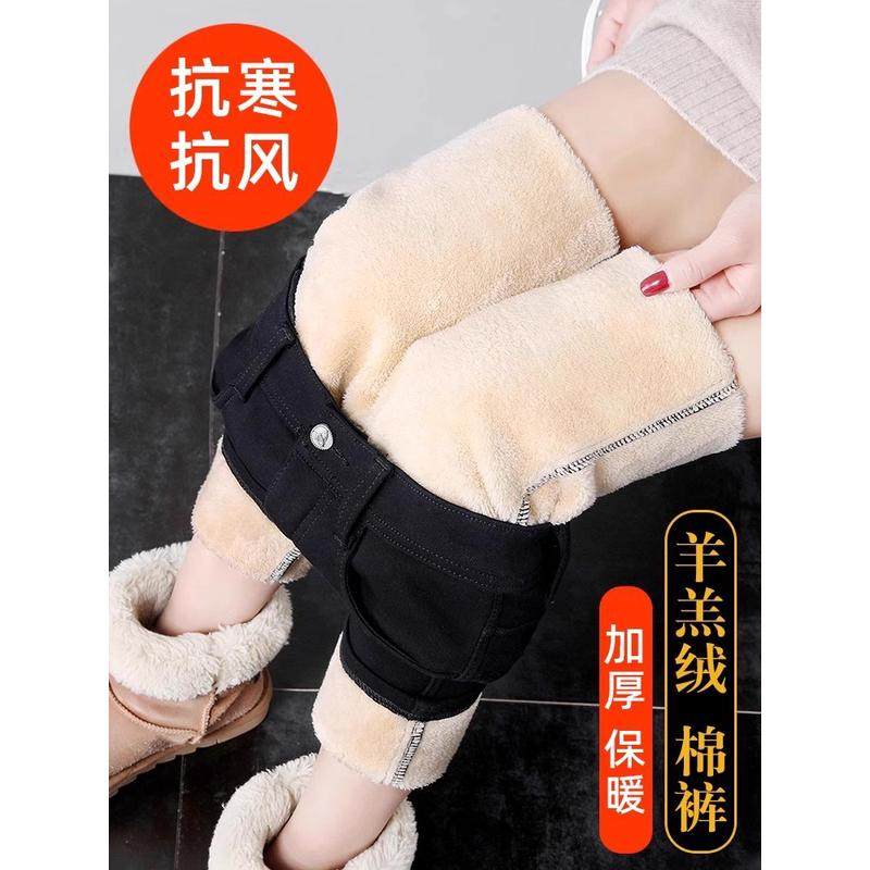 黑色打底裤女冬季加绒外穿保暖厚绒显瘦小个子九分弹力小黑裤