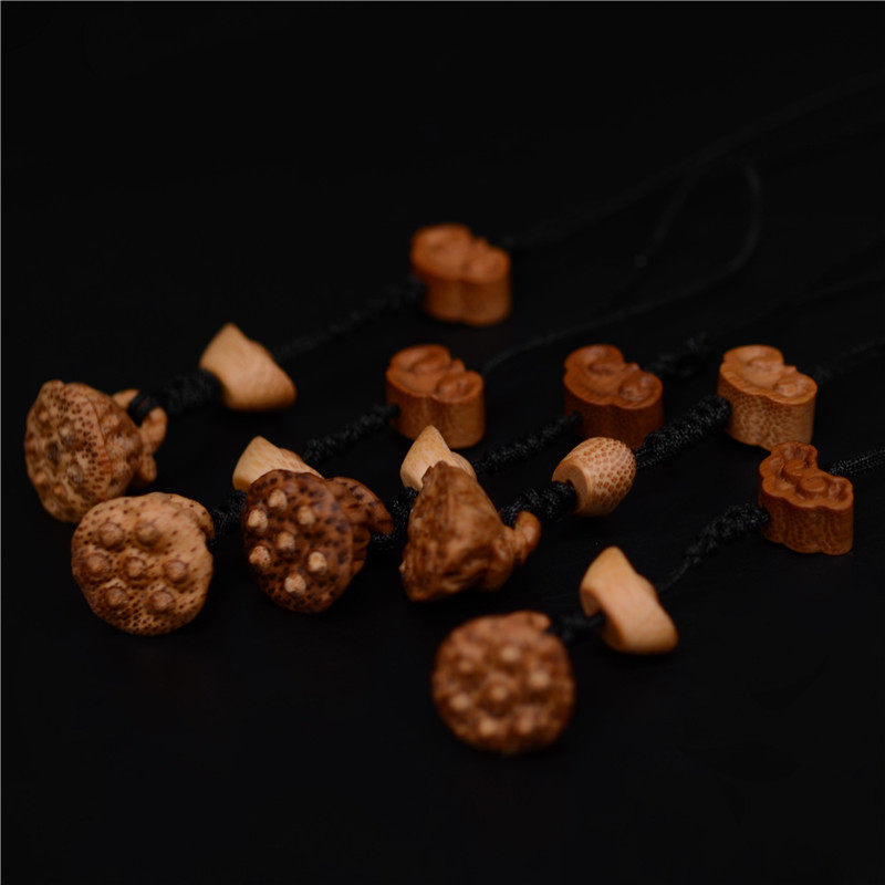 实心玉竹料莲蓬挂饰手机链女短款防丢可爱挂绳吊坠男挂件,特色手工艺,竹编/竹雕,淘宝优惠券,粉丝福利购,淘宝优惠卷