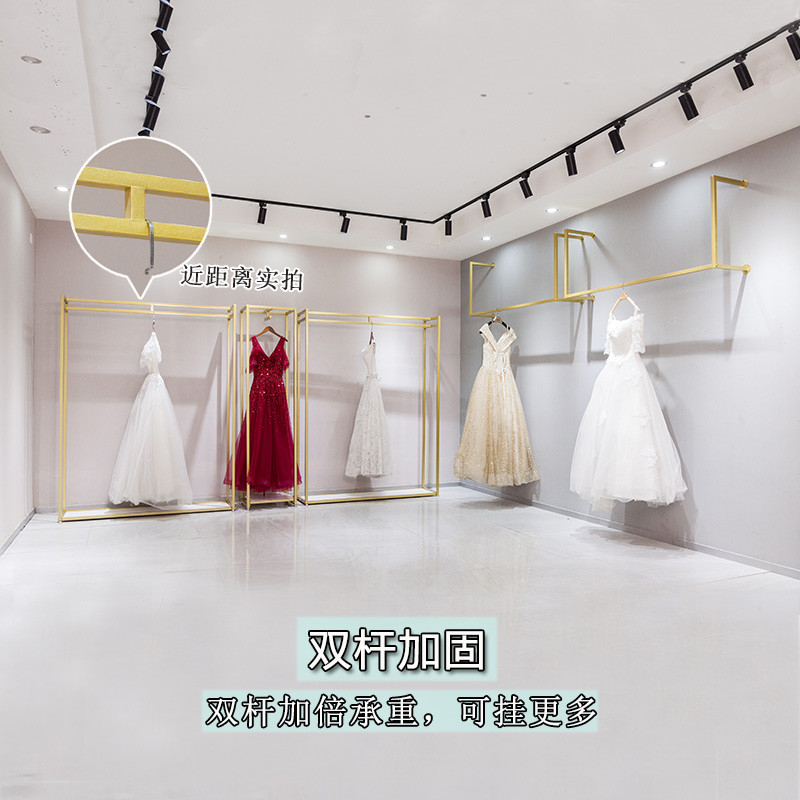 婚纱架子高档展示架落地式金色专用影楼礼服货架铁艺婚纱店挂衣架