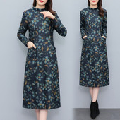 洋气显瘦遮肚子减龄正式 秋冬新款 妈妈装 场过膝打底裙