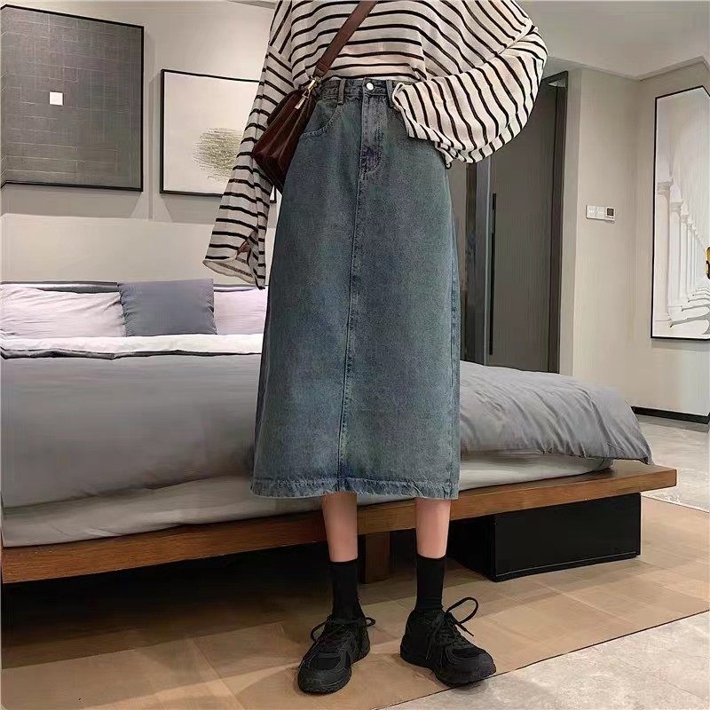 适胯大腿粗韩版女秋a字牛仔子大码胖mm梨型身材开叉,女装/女士精品,大码半身裙,淘宝优惠券,粉丝福利购,淘宝优惠卷