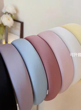 去有风的地方刘亦菲同款绿色头箍女高颅顶海绵宽边压发缎面发箍