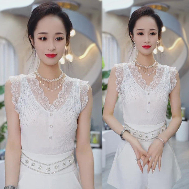 春夏百搭显瘦重工镶钻冰爽丝女蕾丝拼接内搭打底,女装/女士精品,背心吊带,淘宝优惠券,粉丝福利购,淘宝优惠卷