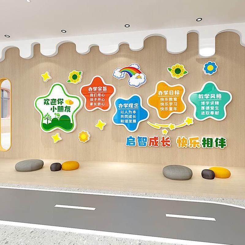装饰贴纸幼儿园立体墙贴创教室卡通布置自粘欢迎你画环小朋友走廊,家居饰品,文化墙贴,淘宝优惠券,粉丝福利购,淘宝优惠卷