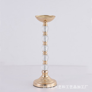 铁艺水晶亚马逊家居烛台花器摆件酒店用品创意金属艺术 新款