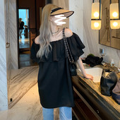 孕妇夏季 夏装 宽松法式 气质荷叶边高级感缎面娃娃衫