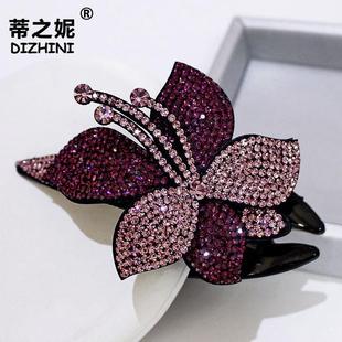 鸭嘴夹花朵韩国发卡头饰大号的脑饰品后勺水钻头发发饰发夹夹子盘