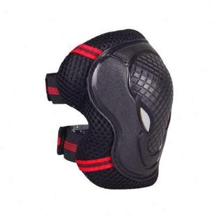 轮滑滑板护具滑冰溜冰鞋护膝护肘护手运动防护黑色6件套L码(适1