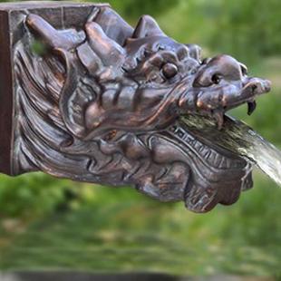 流水挂墙造景出水口鱼缸鱼池流水循环摆件装饰吐水龙水景观装饰