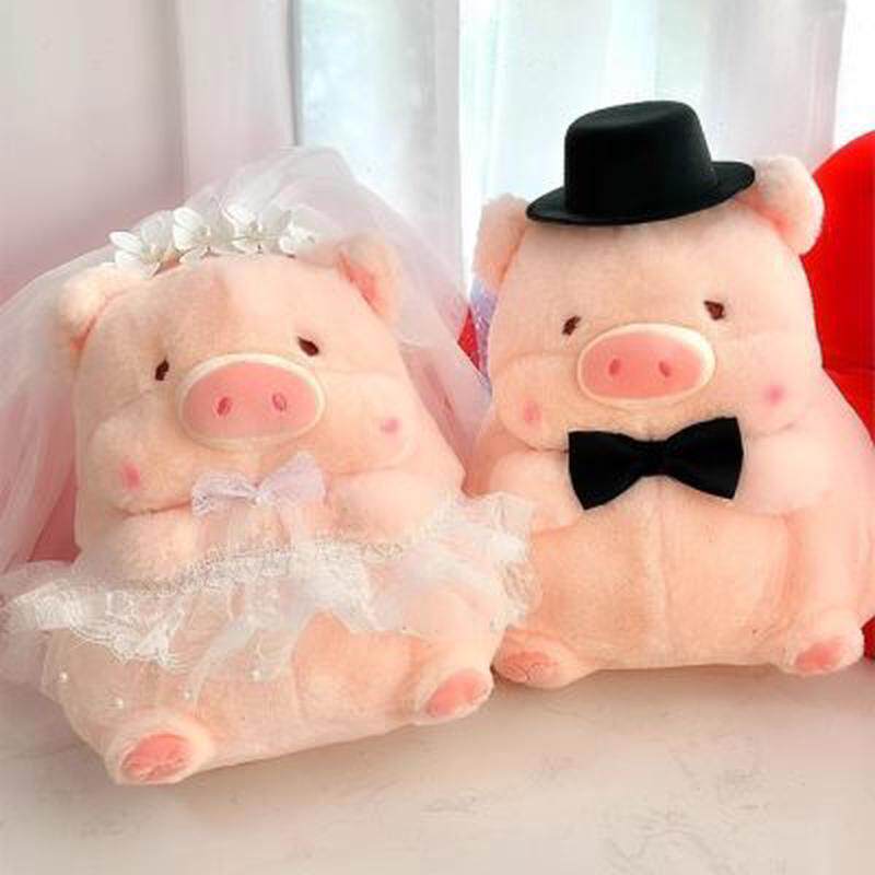 小猪结婚压床娃娃一对婚房布置摆件情侣喜抱枕新婚礼物送新人