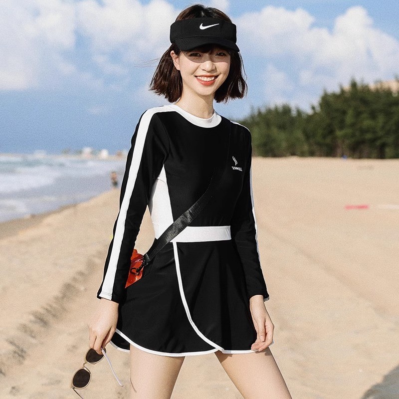 泳衣女2025新款爆款微胖女孩遮肉显瘦高级感连体保守温泉游泳衣