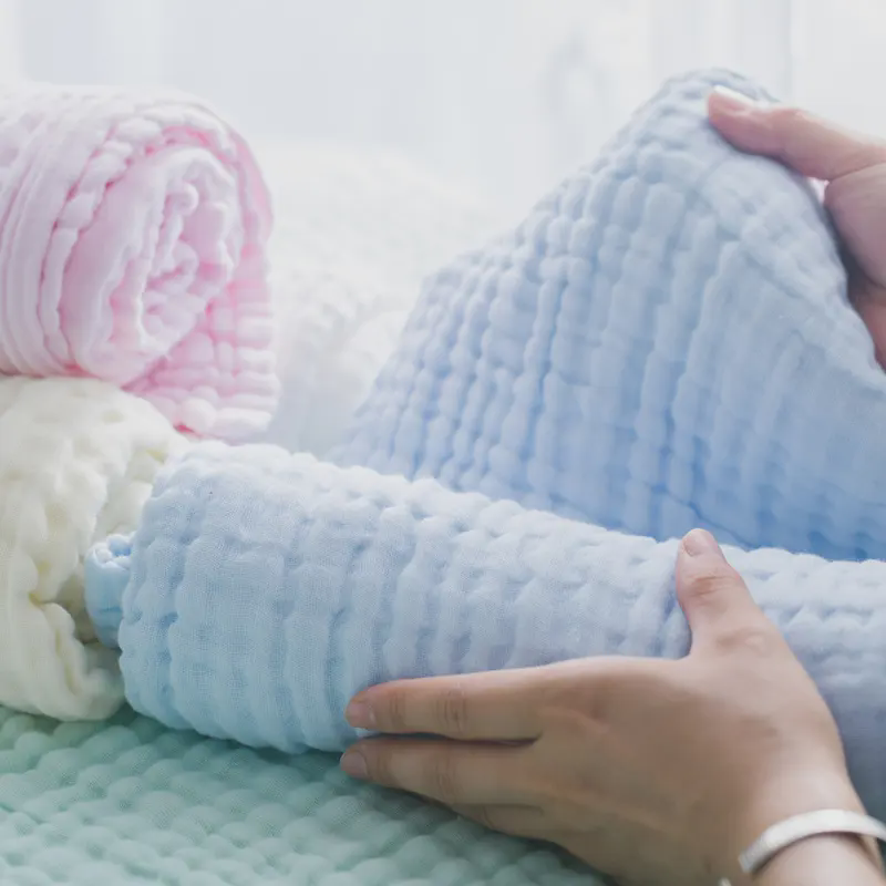 纱布浴巾泡泡纱纯棉吸水 婴童宝宝盖毯抱被卡通六层纱布童被40支