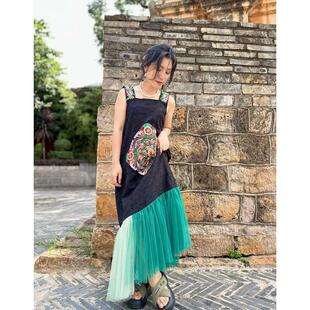 ～【晚来一阵风】～绣花裙 绣花  民族风