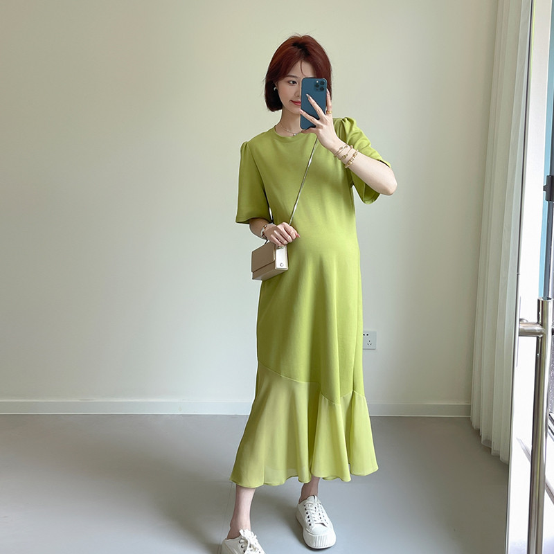 孕妇夏装中长款夏季t恤韩版时尚宽松鱼尾显瘦