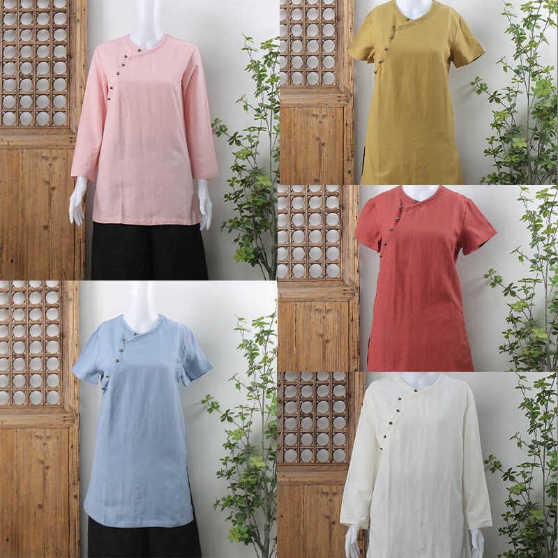 远镇文艺范中长款斜襟七分袖衬衫春夏茶服民国风,女装/女士精品,衬衫,淘宝优惠券,粉丝福利购,淘宝优惠卷