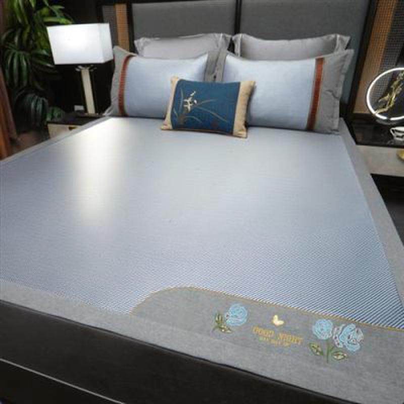 水洗冰丝席凉席藤席2023新款席子床笠款三件套学生宿舍单双人凉席,床上用品,冰丝席,淘宝优惠券,粉丝福利购,淘宝优惠卷