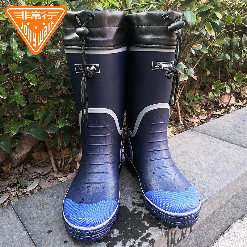 雨鞋男时尚防滑防水鞋男雨靴高筒加厚耐磨大码户外男士雨靴男款潮