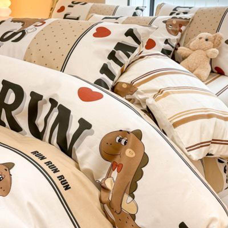 全棉斜纹萌趣卡通床上四件套床笠款纯棉被套床单人儿童学生三件套,床上用品,床品套件/四件套/多件套,淘宝优惠券,粉丝福利购,淘宝优惠卷