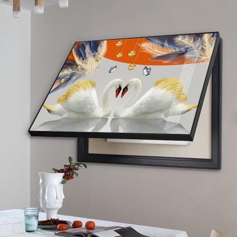电表箱挂画电箱遮挡画面板遮挡装饰画小型家用一体双框挂画