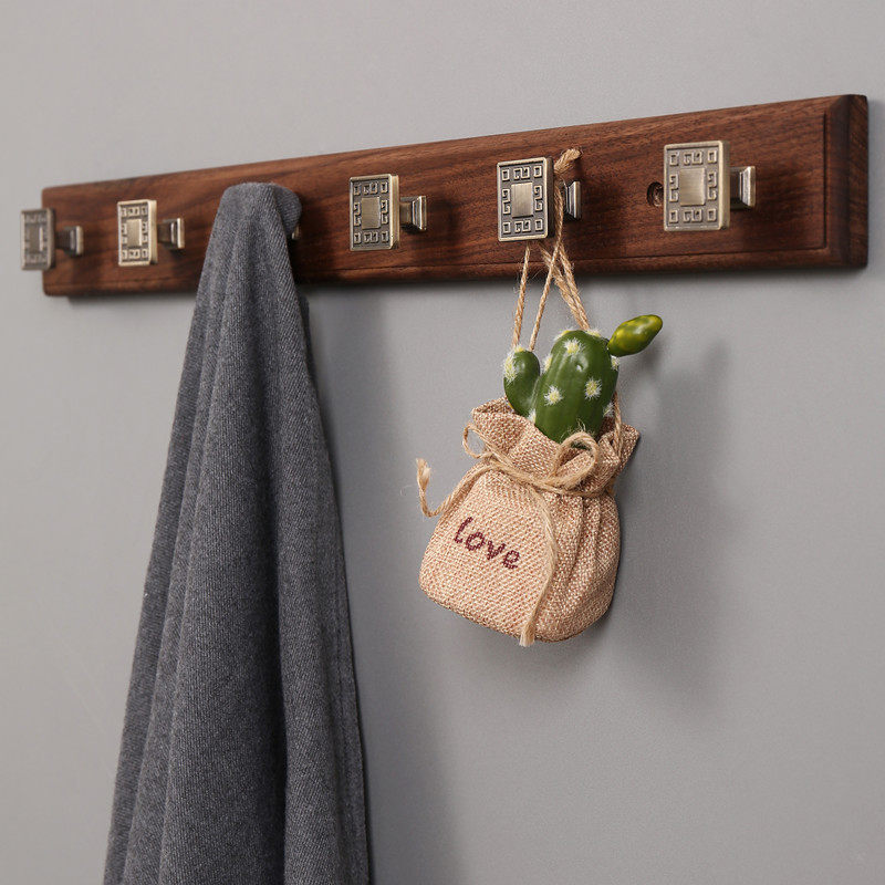 中式挂衣钩卧室墙上挂衣架壁挂实木胡桃木衣挂钩门后衣勾,收纳整理,挂钩/粘钩,淘宝优惠券,粉丝福利购,淘宝优惠卷
