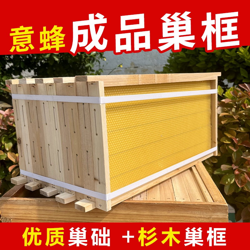 意蜂成品巢框带框巢础优质杉木巢框一体巢础框养蜂工具包邮