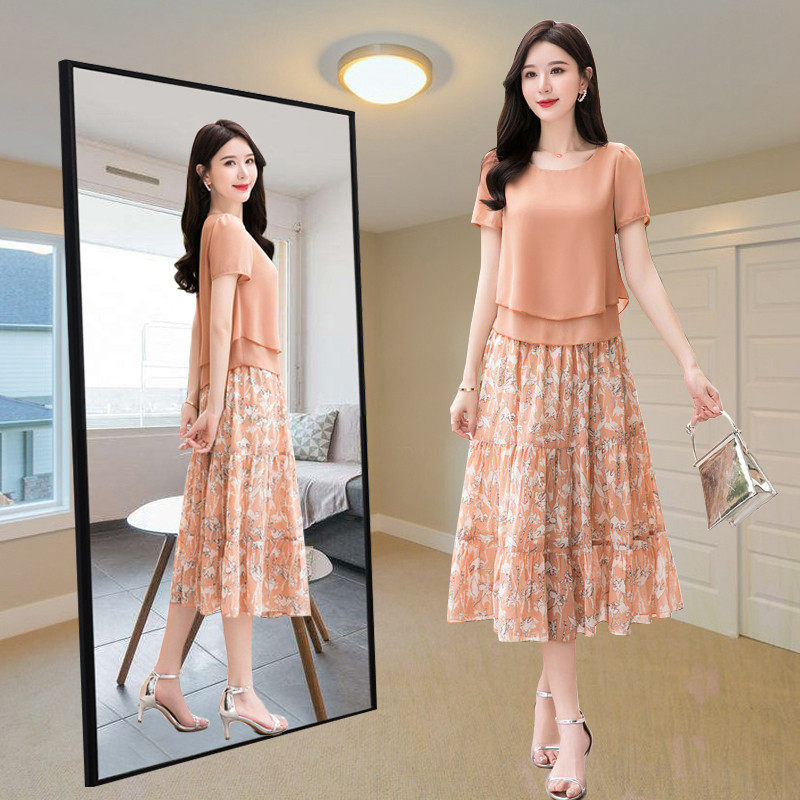 妈妈夏季新款中年女士2025年洋气气质时尚雪纺两件套装,女装/女士精品,连衣裙,淘宝优惠券,粉丝福利购,淘宝优惠卷