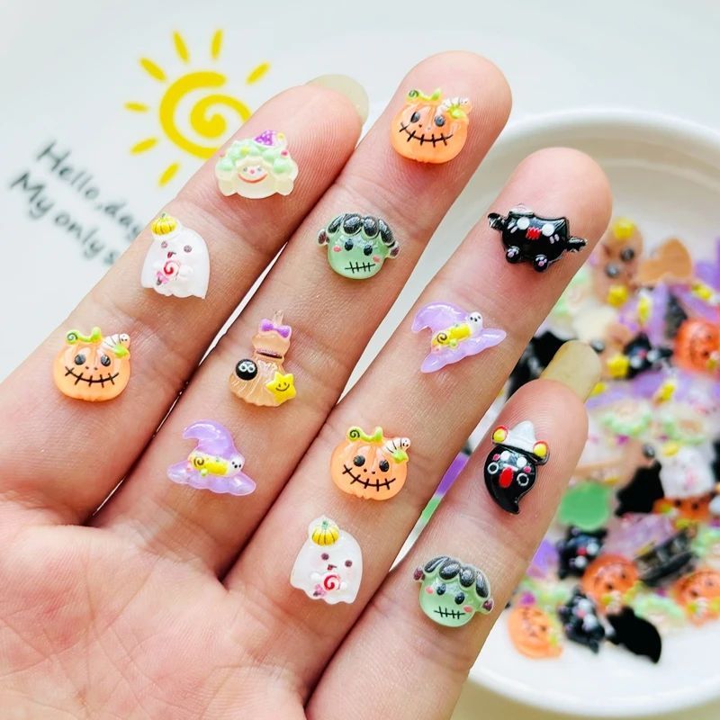 50 Pieces Ghost Halloween Nail Art Charms