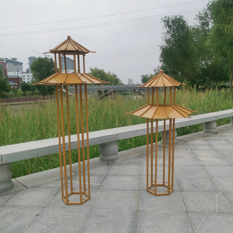 新款婚庆道具中式六角喜亭凉亭小屋路引婚礼布置舞台摆件白色装饰