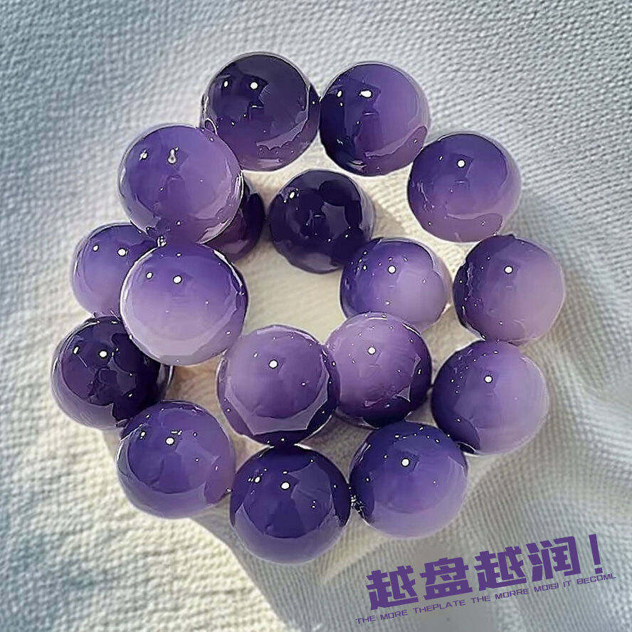紫玉蝶白玉菩提根手串女绕指柔文玩菩提子佛珠学生盘玩渐变手厂家