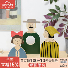 阿楹 一家三口四口摆件ins玄关儿童房家居置物架床头电视鞋柜装饰