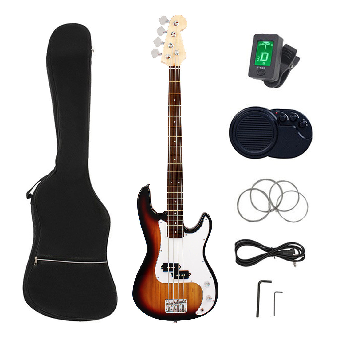 ST四弦电贝司低音吉他21品电贝斯套装成人初学者入门摇滚演出BASS