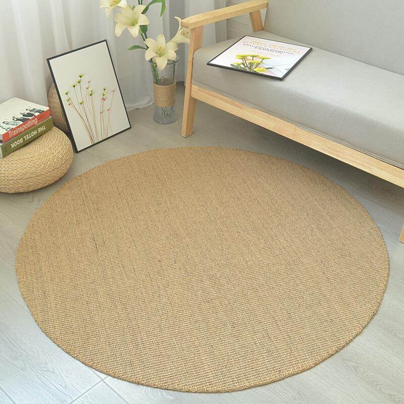 圆形剑麻地毯客厅茶几书房转椅电脑椅亚麻草编服装店拍照日式地垫,居家布艺,地毯,淘宝优惠券,粉丝福利购,淘宝优惠卷