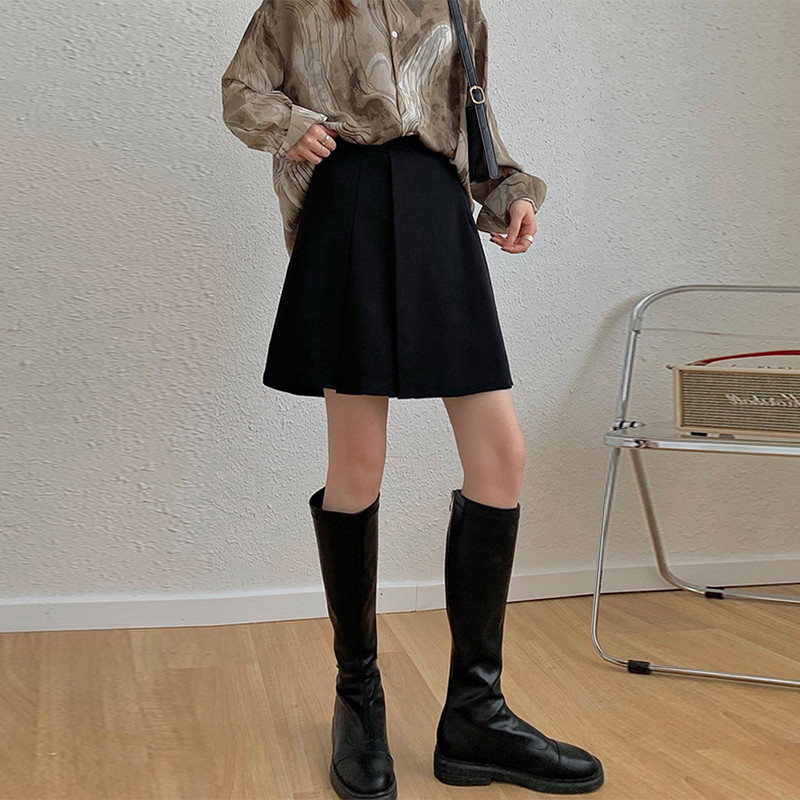 遮肚夏胖妹妹mm大码百褶裙显瘦黑色半身女辣妹a字裙