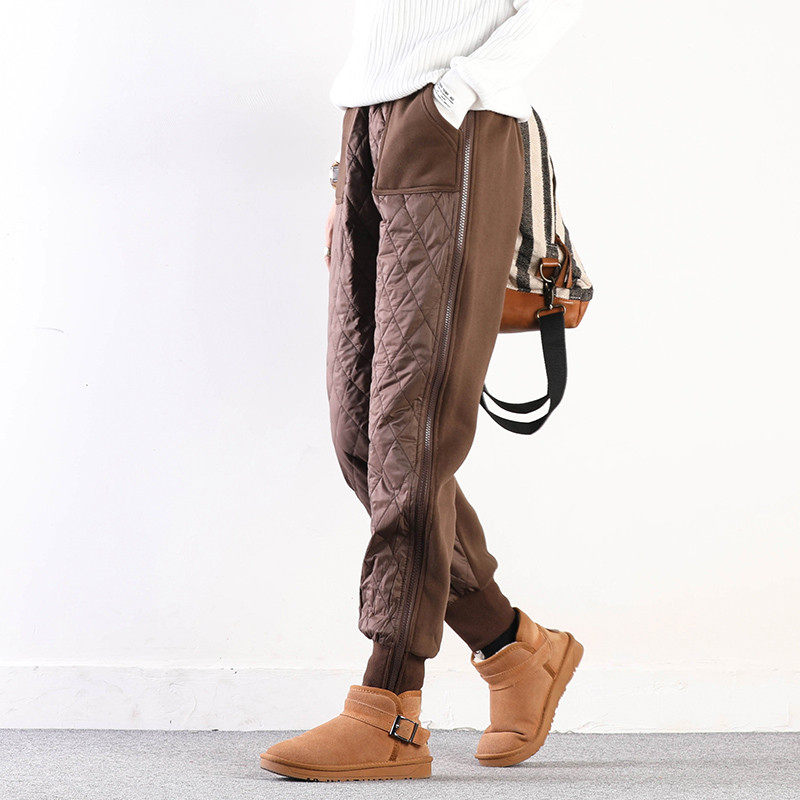 羽绒裤女时尚拼接宽松纯棉加厚保暖显瘦女妈妈冬季棉裤,女装/女士精品,休闲裤,淘宝优惠券,粉丝福利购,淘宝优惠卷