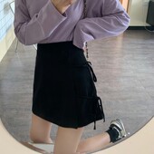 秋夏季 2021年新款 黑色设计感包臀不规则显瘦a字女