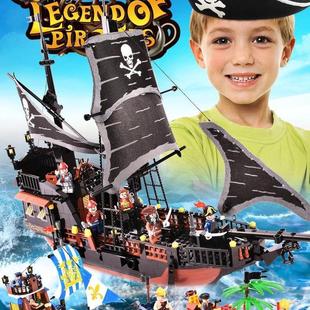 适用于积木加勒比海盗黑珍珠号船模型拼装积木玩具益智儿童男孩
