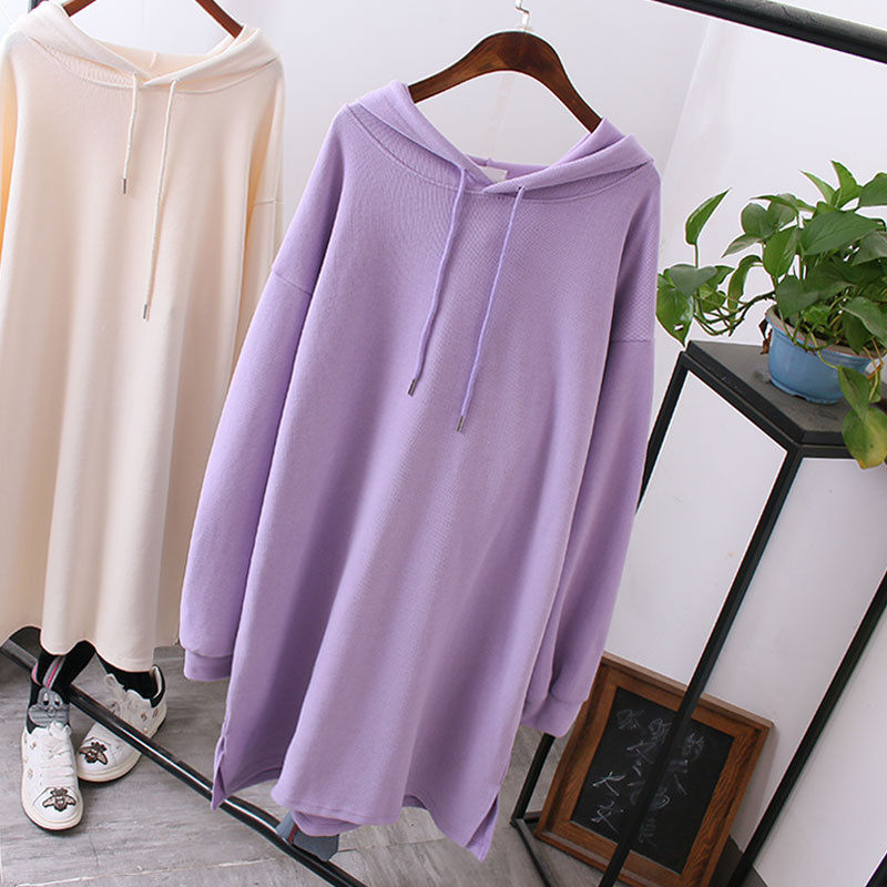 中长款女2022春秋纯色净版长款过膝连帽打底衫宽松,女装/女士精品,卫衣/绒衫,淘宝优惠券,粉丝福利购,淘宝优惠卷